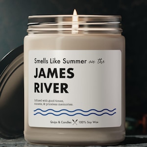 River Candle - Smells Like Summer on The James River - James River, Virginia- River Life Gift / River Home Decor