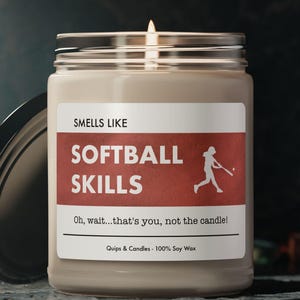 Funny Softball Candle - Smells Like Softball Skills - Girls Softball Gift, Personalized Gift for Softball Player