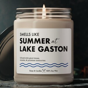 Lake Gaston Candle - &quot;Smells Like Summer at Lake Gaston&quot; - Lake House Gift / Home Decor, Lake Gaston North Carolina