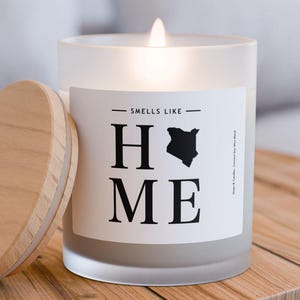 Kenya Candle - Smells Like Home - Kenya Map / Country Silhouette Candle, Kenya Gift and Home Decor