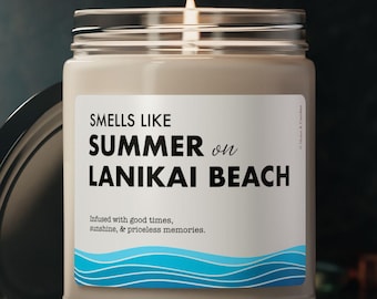 Lanikai Beach Candle - Smells Like Summer on Lanikai Beach - Beach Lover Gift, Coastal Home Decor - Kailua, Hawaii
