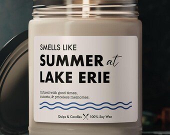 Lake Erie Candle - "Smells Like Summer at Lake Erie" - Lake House Gift / Home Decor, Lake Erie