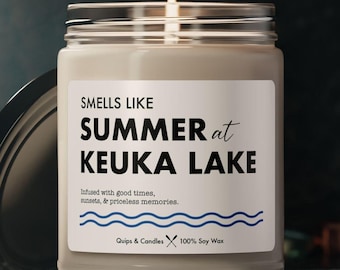Keuka Lake Candle - "Smells Like Summer at Keuka Lake" - Lake House Gift / Home Decor, Keuka Lake New York