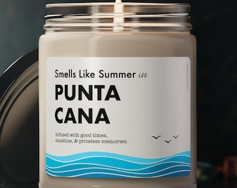 Punta Cana Kerze - Riecht nach Sommer in Punta Cana - Geschenk für Strandliebhaber, Küstendekoration - Punta Cana, Dominikanische Republik