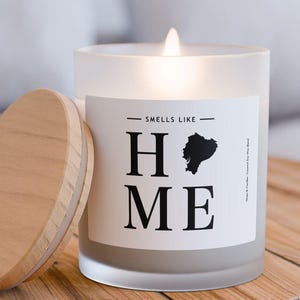 Ecuador Candle - Smells Like Home - Ecuador Map / Country Silhouette Candle, Ecuador Gift and Home Decor