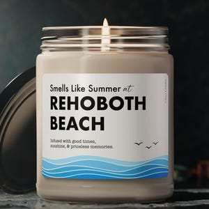 Rehoboth Beach Candle - Smells Like Summer at Rehoboth Beach - Beach Lover Gift, Coastal Home Decor - Rehoboth Beach, Delaware