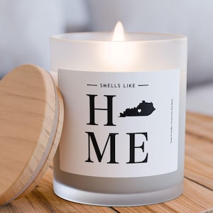 Kentucky Candle - Smells Like Home - Kentucky Map / State Silhouette Candle, Personalized Home State Gift, Home Decor