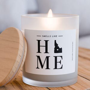 Idaho Candle - Smells Like Home - IdahoMap / State Silhouette Candle, Personalized Home State Gift, Home Decor