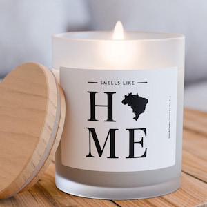 Brazil Candle - Smells Like Home - Brazil Map / Country Silhouette Candle, Brazil Gift and Home Decor