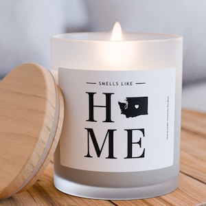 Washington Candle - Smells Like Home - Washington kaart / staat silhouet kaars, gepersonaliseerd cadeau thuisstaat, woondecoratie
