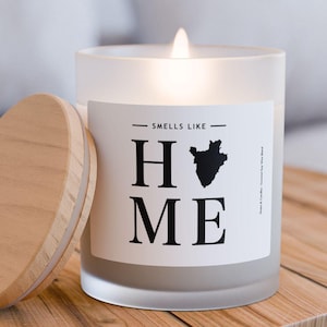 Burundi Candle - Smells Like Home - Burundi Map / Country Silhouette Candle, Burundi Gift and Home Decor