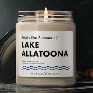 Lake Allatoona Candle - &quot;Smells Like Summer at Lake Allatoona&quot; - Lake House Gift / Home Decor, Lake Allatoona Georgia