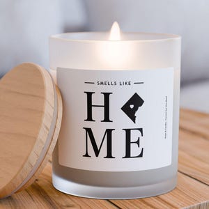 Washington DC Candle - Smells Like Home - Washington DC kaart / staat silhouet kaars, gepersonaliseerd cadeau huis staat, woondecoratie