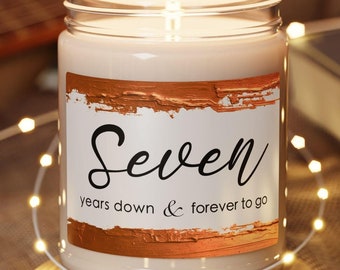 7th Anniversary Gift for Her - Custom Candle - Copper Anniversary, 7th Anniversary Candle For Wife, 7 Year Anniversary Gift for Her