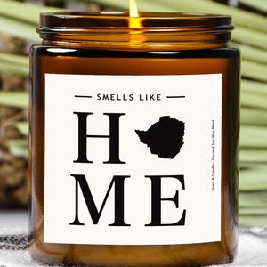 Zimbabwe Candle - Smells Like Home - Zimbabwe Map / Country Silhouette Candle, Zimbabwe Gift and Home Decor