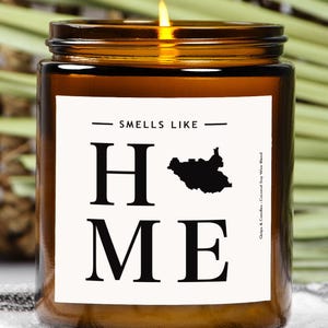 Südsudan Kerze - Smells Like Home - Südsudan Karte / Country Silhouette Kerze, Südsudan Geschenk und Wohnkultur