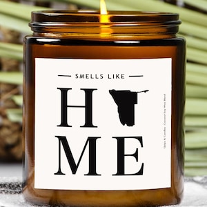 Namibia Candle - Smells Like Home - Namibia Map / Country Silhouette Candle, Namibia Gift and Home Decor
