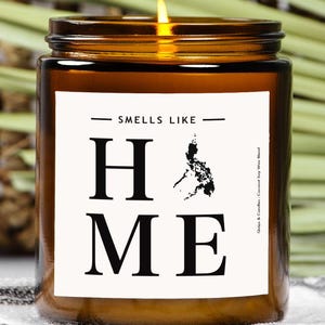 Philippines Candle - Smells Like Home - Philippines Map / Country Silhouette Candle, Philippines Gift and Home Decor
