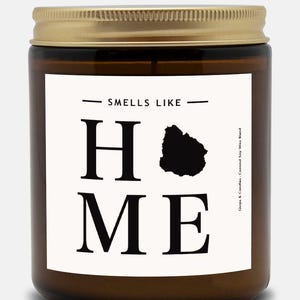 Uruguay Kerze - Riecht wie zu Hause - Uruguay Karte / Land Silhouette Kerze, Uruguay Geschenk und Wohnkultur