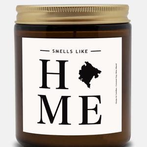 Montenegro Candle - Smells Like Home - Montenegro Map / Country Silhouette Candle, Montenegro Gift and Home Decor