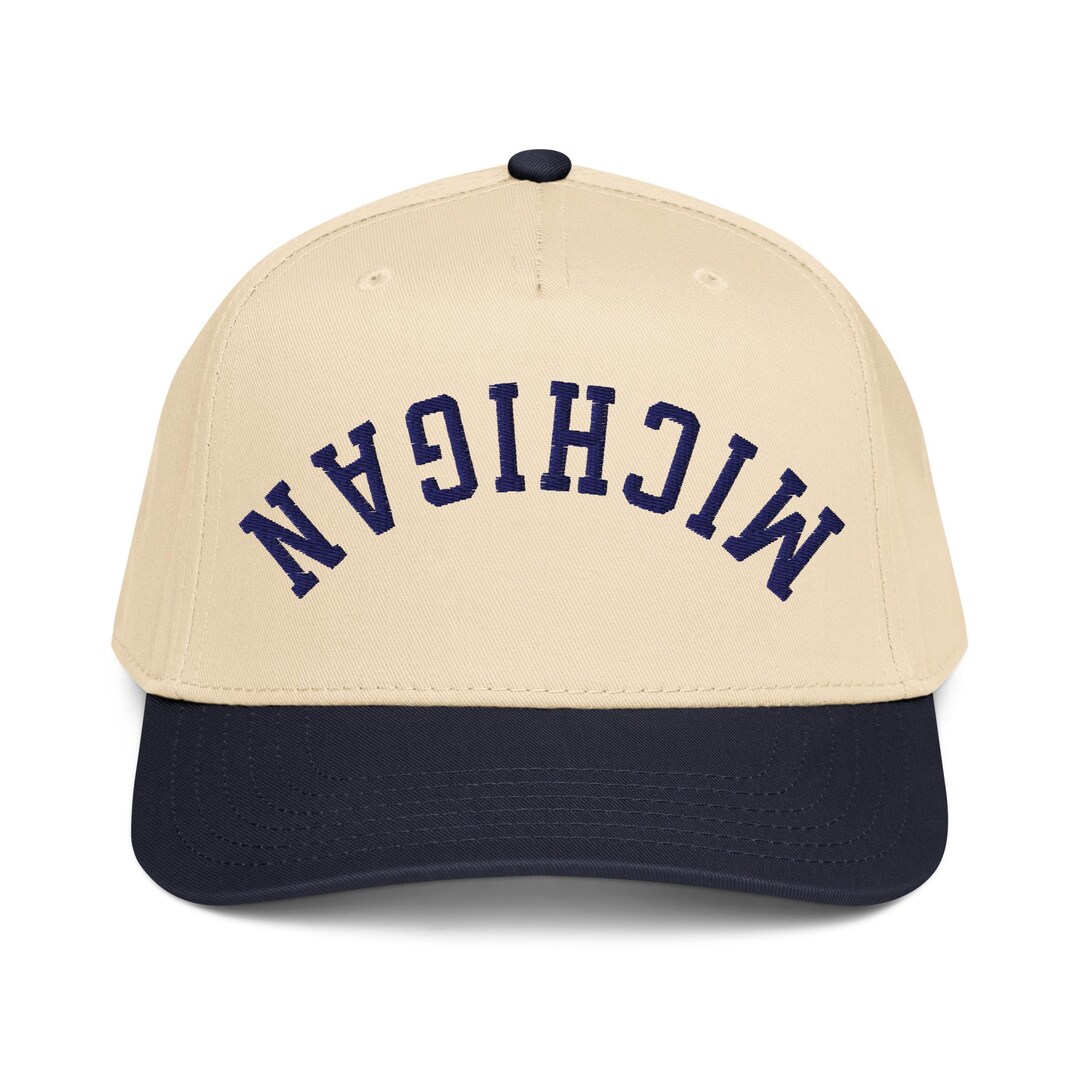 MICHIGAN Upside Down Hat - Custom Embroidered Michigan Hat, Inverted ...