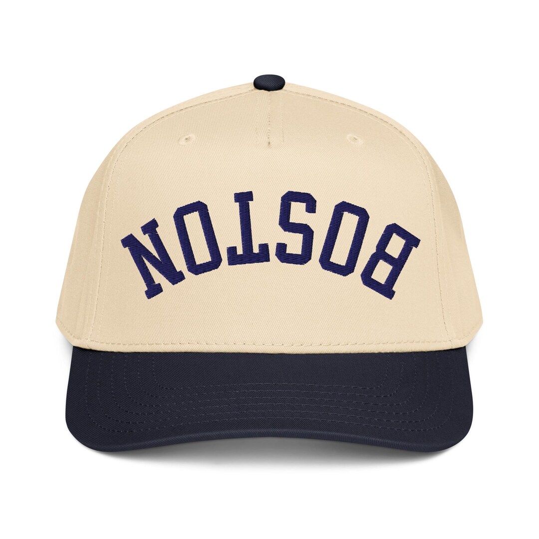 BOSTON Upside Down Hat - Custom Embroidered Boston Hat, Inverted City ...