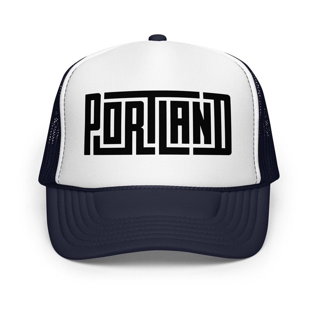 Portland Hat - Custom Typography Foam Trucker Hat - Portland, Oregon ...