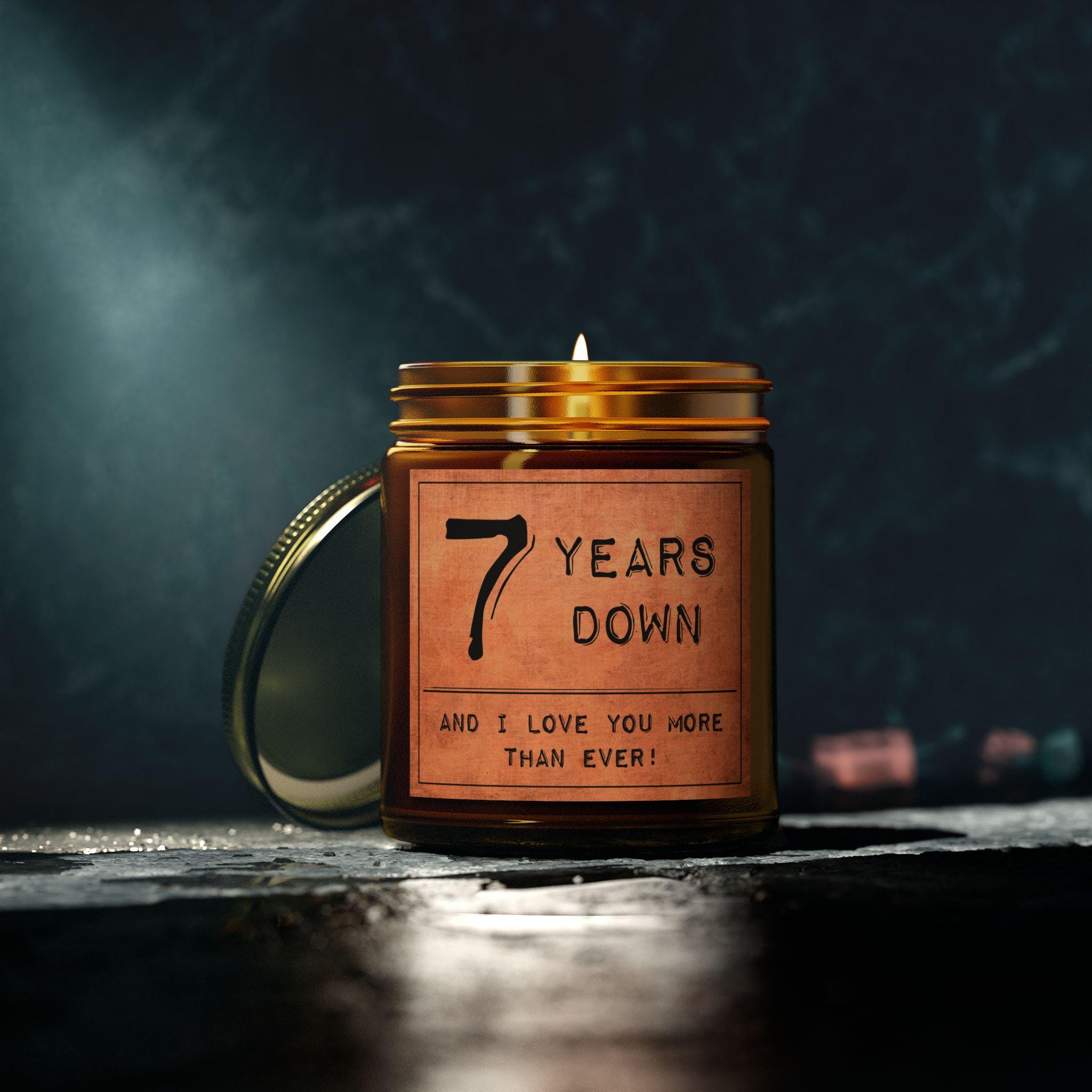 7 Year Anniversary Candle For Him Or Her – Copper Gift Theme – Lavender & Vanilla Scent – Soy Wax Jar