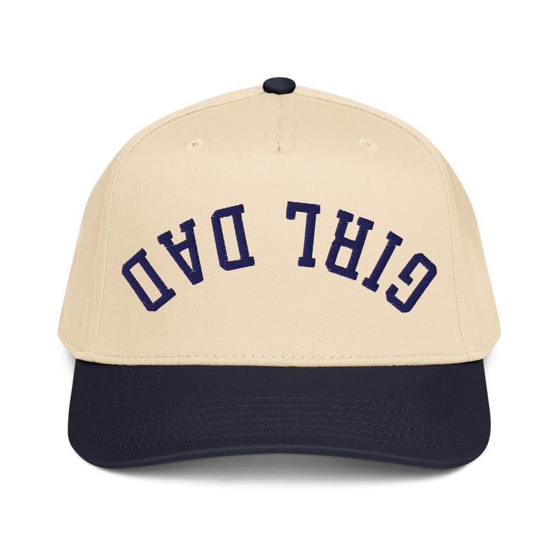 GIRL DAD Upside Down Hat - Custom Embroidered Girl Dad Hat, Inverted Text Snapback Cap - Gift For Dad