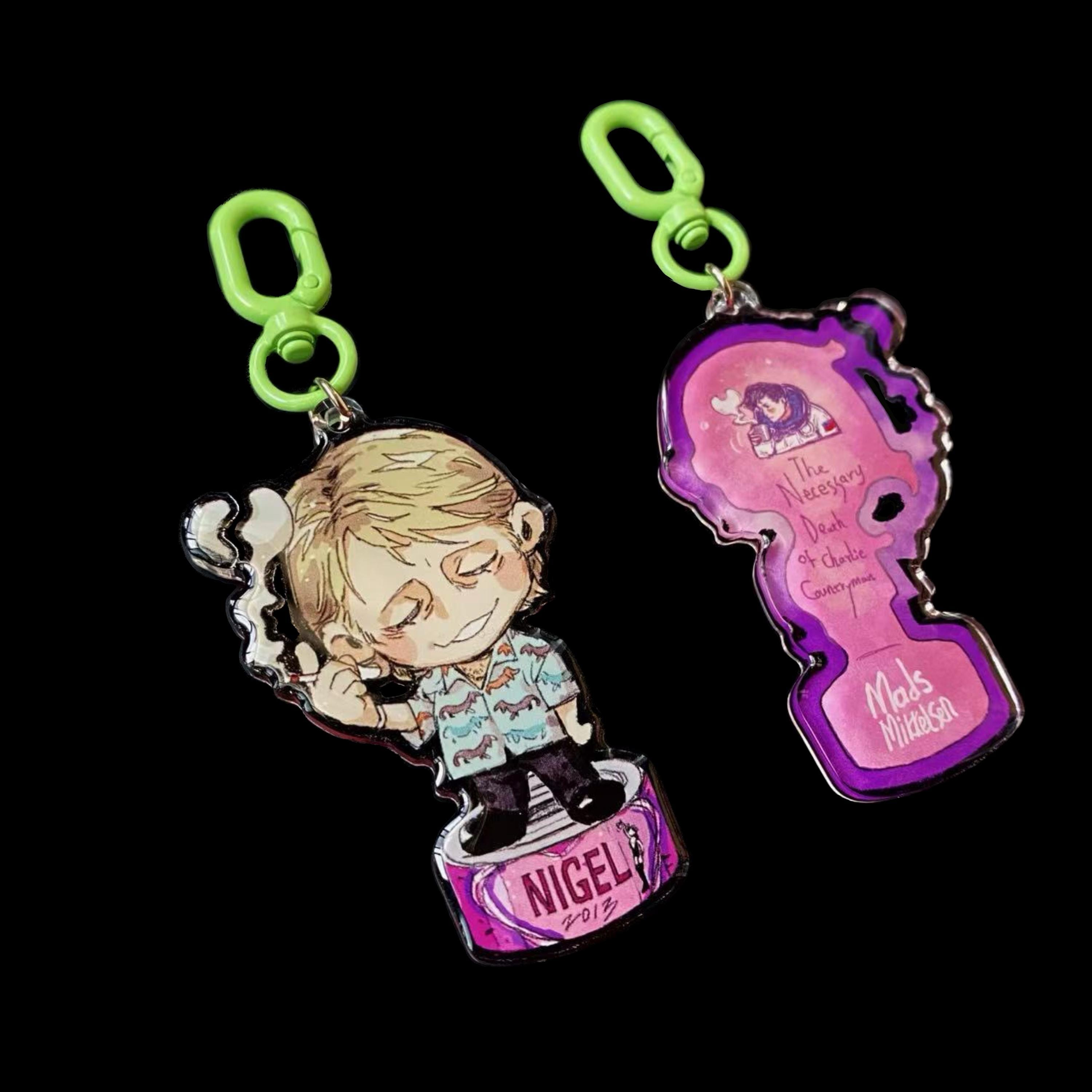 Fan Keychain Mads Mikkelsen Character Epoxy Keychain | 4×7cm Double-sided Acrylic ...