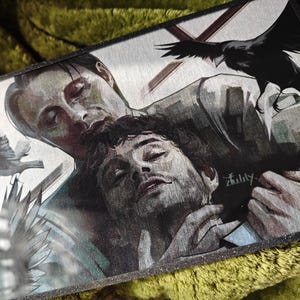 Tablero de acrílico para arte del programa de televisión Hannibal "Suffocation" / 210*140 mm Acabado reflectante cepillado Hugh Dancy Will Graham Hannibal Lecter