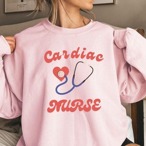 Cardiac Nurse Sweatshirt Gift for Cardiac Nurse Cardiovascular chd awareness Nursing Shirt Cardiology Nurse Tee CVICU RN NP Graduation Gift
