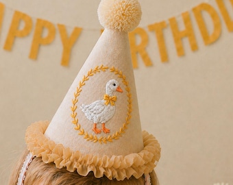 Dumme Gans Geburtstagsmütze, Baby Boy Outfit, Kuchen Smash Hut, Kleinkind Geburtstag, Gänsehut, Bauernhaus Geburtstag