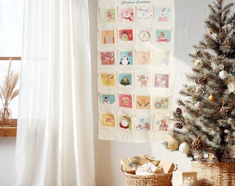 Personalized Christmas Advent Calendar for Kids | Custom Name Countdown Calendar | Reusable Wall Hanging Decor