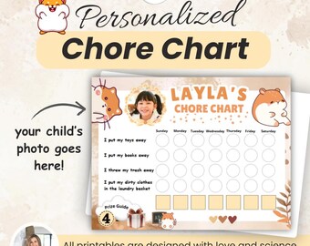 Custom Chore Chart Child Household Responsibilities Digital Download Kid Chore Chart Reward System To Do List Child Homeschool Task List