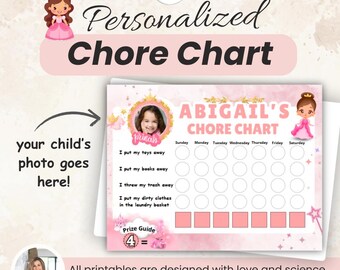 Personalized Toddler Chore Chart Daily Responsibility Chore Chart For Kids Digital Download Weekly Daily Reward Checklist Children's Routine