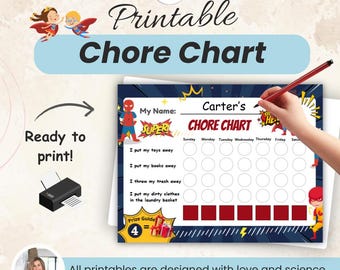 Printable Daily Chore Chart Toddler Responsibility Chore Chart for Kids Weekly Routine Reward System Instant Download Daily Routine Chart