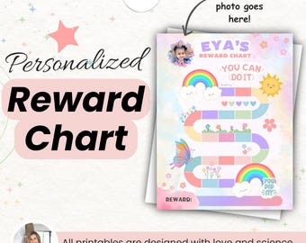 Personalize Reward Chart for Kids Toddler Behavior Chart Digital Download Kid Routine Chart Reward Star Chart Montessori Preschool Colourful