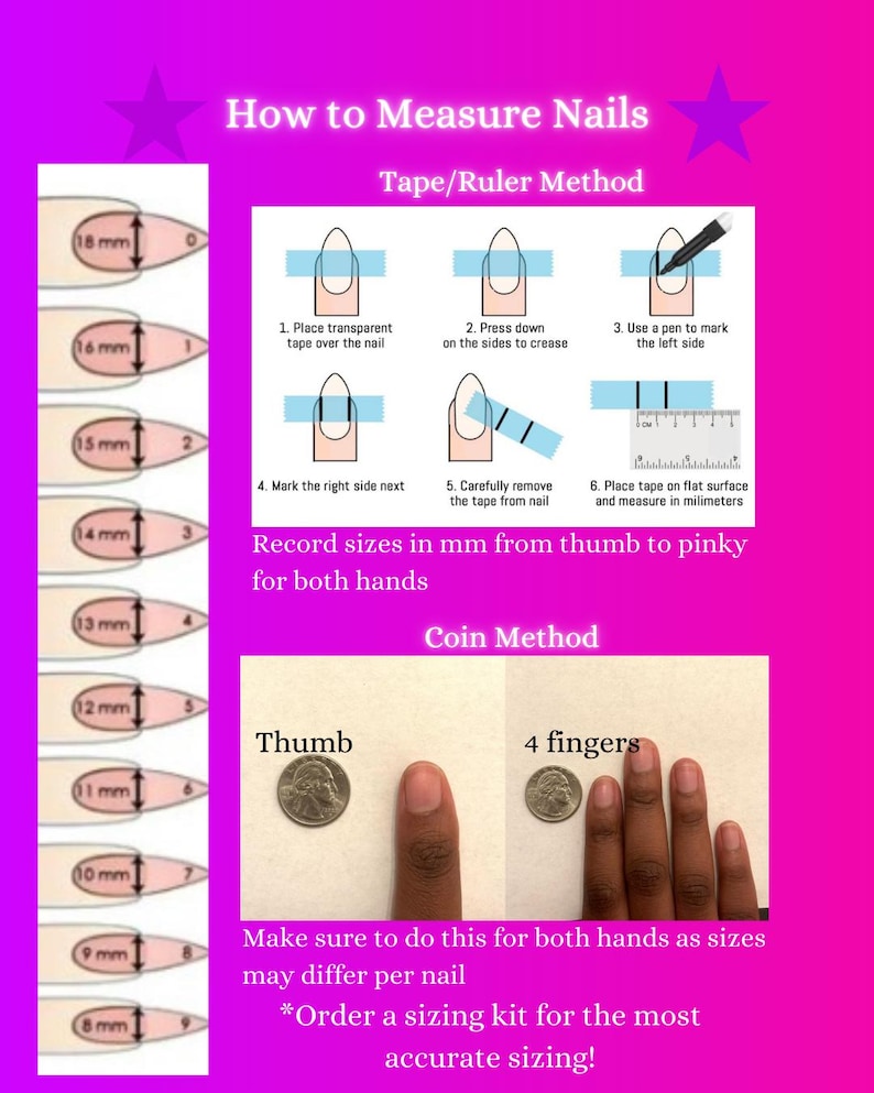 Press on Nail Sizing Kit - Etsy