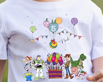 Personalized Name Age Pixar Toy Story Shirt, Disney Buzz Light Year Woody T-Shirt, Its My Birthday Tee, Birthday Gift, Disneyland Trip Tee