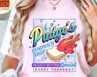 Maglietta Comfort Colors Lilo & Stitch Pudge Sandwich Shop
