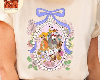 Camiseta Coquette Bow All Pets Movie Dogs Group Jumble, camiseta Pluto Copper Pongo Dog, vacaciones familiares en Disneyland, WDW Magic Kingdom