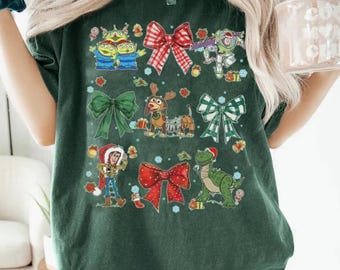 Coquette Toy Story Christmas Shirt, Disney Christmas Lights Shirt, Disney Toy Story Shirt, Disney Bows Xmas Shirt, Christmas Party Shirt