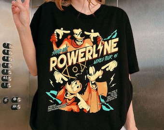 Camiseta retro de Disney "A Goofy Movie Powerline Stand Out World Tour", camiseta a juego familiar de Disneyland, regalo de cumpleaños de Magic Kingdom WDW 2025