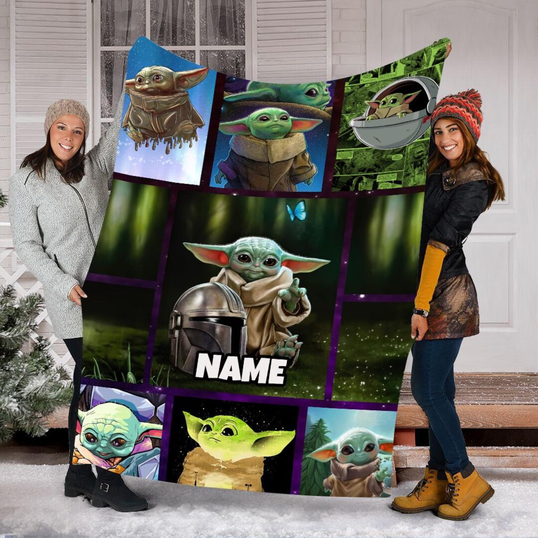 Personalized Baby Yoda Grogu Blanket, Baby Yoda Starwars Fleece Blanket ...