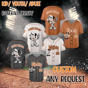 Spersonalizowana koszulka baseballowa Myszki Miki z kolekcji Halloween, spersonalizowana koszulka baseballowa Disney na Halloween, prezent Myszki Miki dla rodziny na Halloween