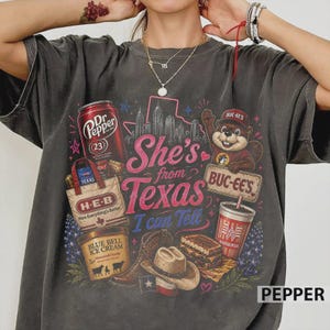 She's From Texas I Can Tell T-Shirt, Texas Pride Tee, Western Shirt, Texas Girl, Texas Native Southern Charm Cowgirl Tee