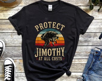 Protect Jimothy Raccoon Sunset T-Shirt, Protect Jimothy Shirt, Jimothy Seattle Raccoon Tee, Raccoon Graphic T-shirt, Viral Seattle Meme