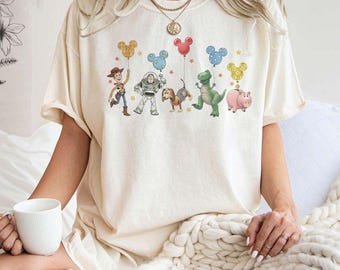 Disney Toy Story Mickey Balloons Comfort Colors Shirt, Disney Woody Jessie Slinky Hamm Rex Shirt, Toy Story Land Tee, Disneyland Family Tee