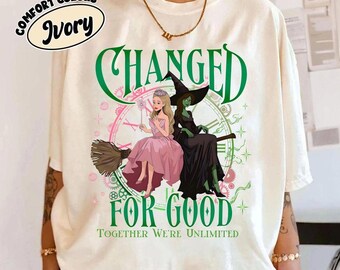 Vintage Wicked Elphaba & Glinda Zusammen sind wir unbegrenzte Hemden, für guten Komfort Farben geändert Shirt, Broadway Musical Theater Geschenke Shirt